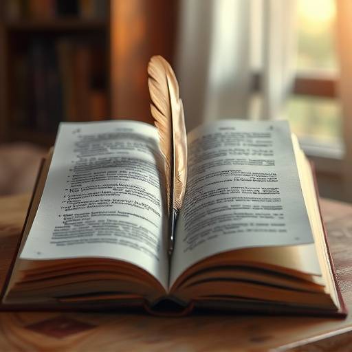 Image d'un livre ouvert avec une plume, représentant le cours d'écriture créative.