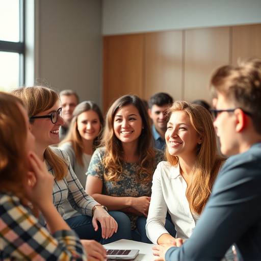 Image de plusieurs personnes discutant ensemble, représentant le cours de communication.